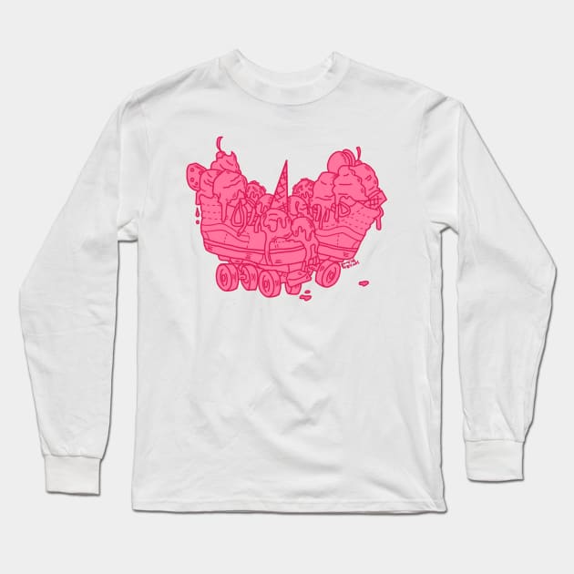 Ice Cream Trux (pink version) Long Sleeve T-Shirt by DixxieMae